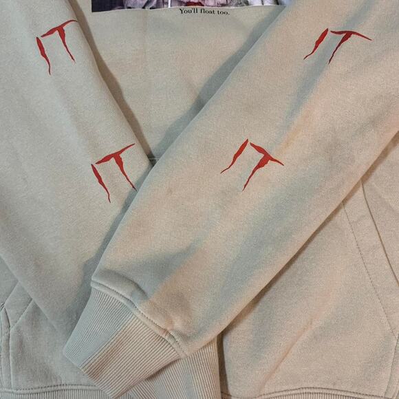 Warner Brothers Cream Hoodie IT clown size small - Picture 2 of 6